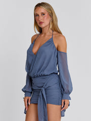 ANNABEL MINI DRESS STEEL