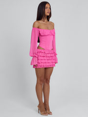 AYANI MINI DRESS HOT PINK