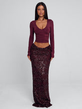 ISLE MAXI SKIRT BURGUNDY