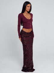 CAMHILLA TOP BURGUNDY