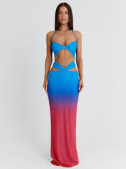 ELLEE MAXI DRESS BLUE OMBRE