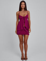 GEORGINA MINI SKIRT PLUM