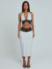 JAZARA MIDI SKIRT BLACK POLKA DOT