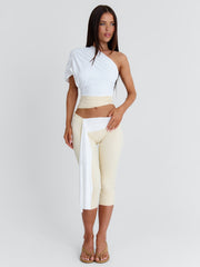 LINDAY CROP TOP WHITE AND CREAM