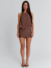 MAGI MINI DRESS BROWN