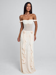 MARCELINE MAXI DRESS BEIGE