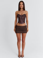 MESMA CORSET TOP CHOCOLATE