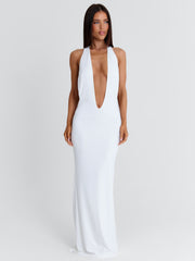 ORGIAN MAXI DRESS WHITE