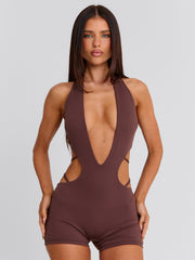 PAISLEI PLAYSUIT BROWN