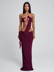 RAER MAXI DRESS BURGUNDY