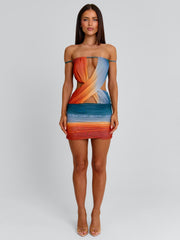 REGINA MINI DRESS OCEAN OMBRE