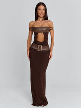 ROZIA MAXI DRESS BROWN