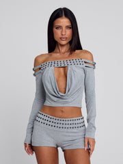 ZAYANA TOP GREY MARLE