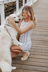 Circe Mini Dress - Light Blue Plaid