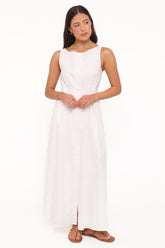Prunella Midi Dress - White