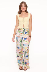 Alba Wide Leg Pant - Cream Resort Isle