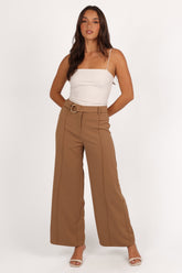 Elaine Belted Pant - Mocha