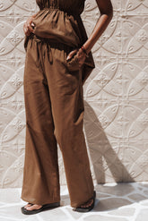 Ember Cotton Pants - Brown