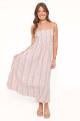 Bindy Maxi Dress - Pink Stripe