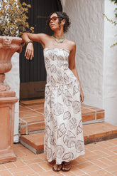 Parkway Maxi Dress - Cream Shells