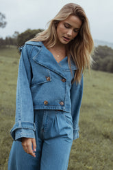 Westwood Waist Tie Denim Jacket - Denim