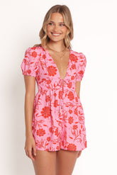 Anthea Romper - Pink Red