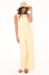 Brenna Cotton Jumpsuit - Baby Yellow
