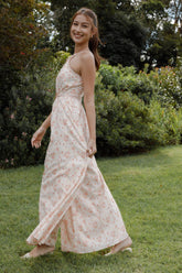 Madeira Jumpsuit - Peach Ditsy Floral