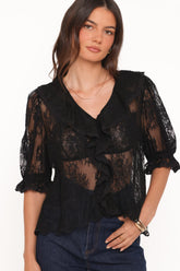 Adhanna Lace Top - Black
