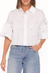Luneth Button Up Blouse - White