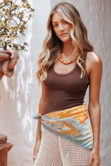 Miles Racerback Rib Knit Tank Top - Espresso