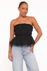 Wilhelmina Strapless Top - Black