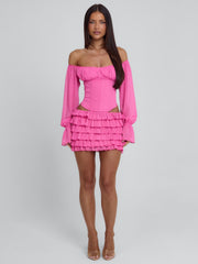 AYANI MINI DRESS HOT PINK