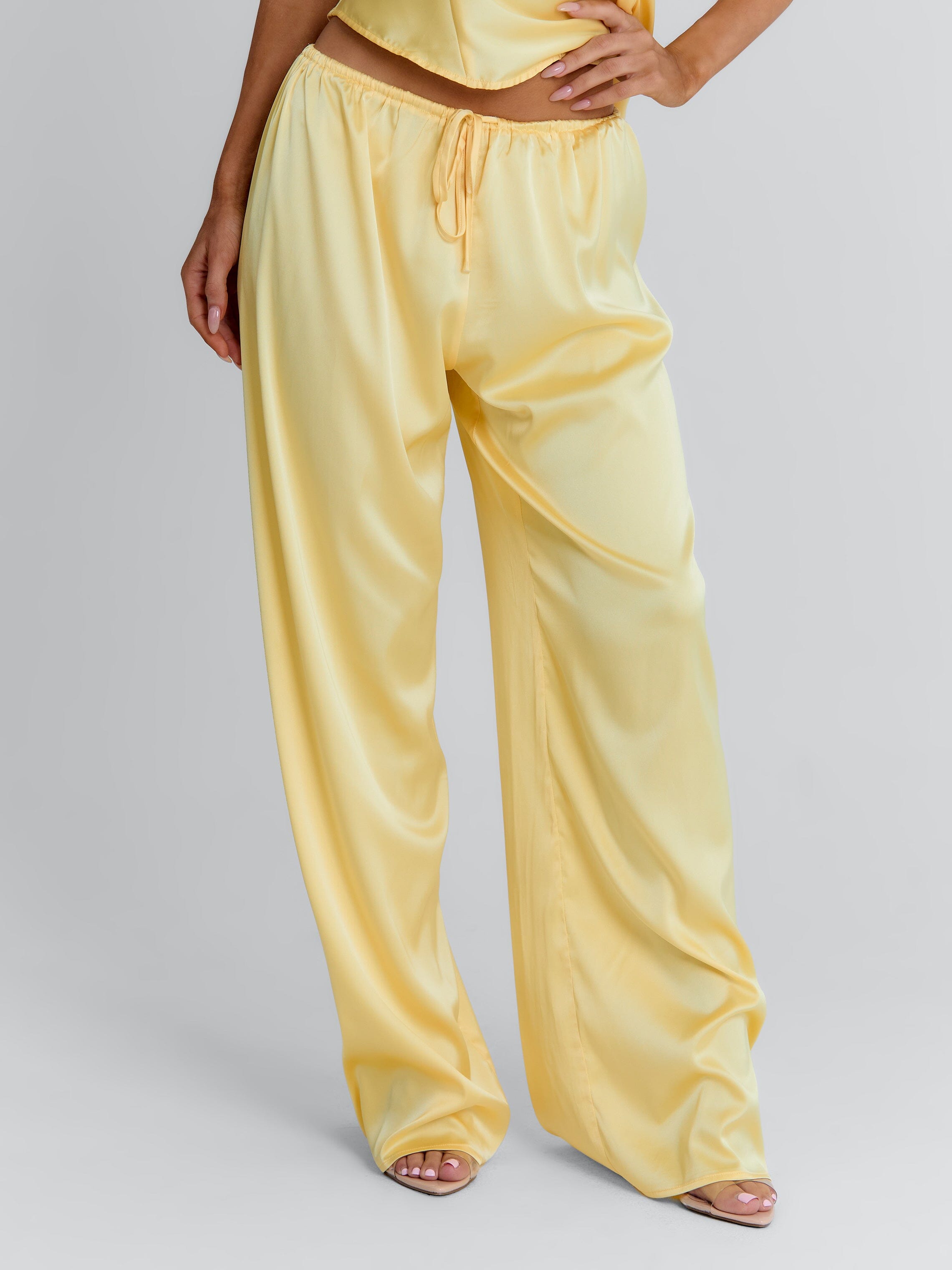 CLOVELLY SATIN PANTS YELLOW