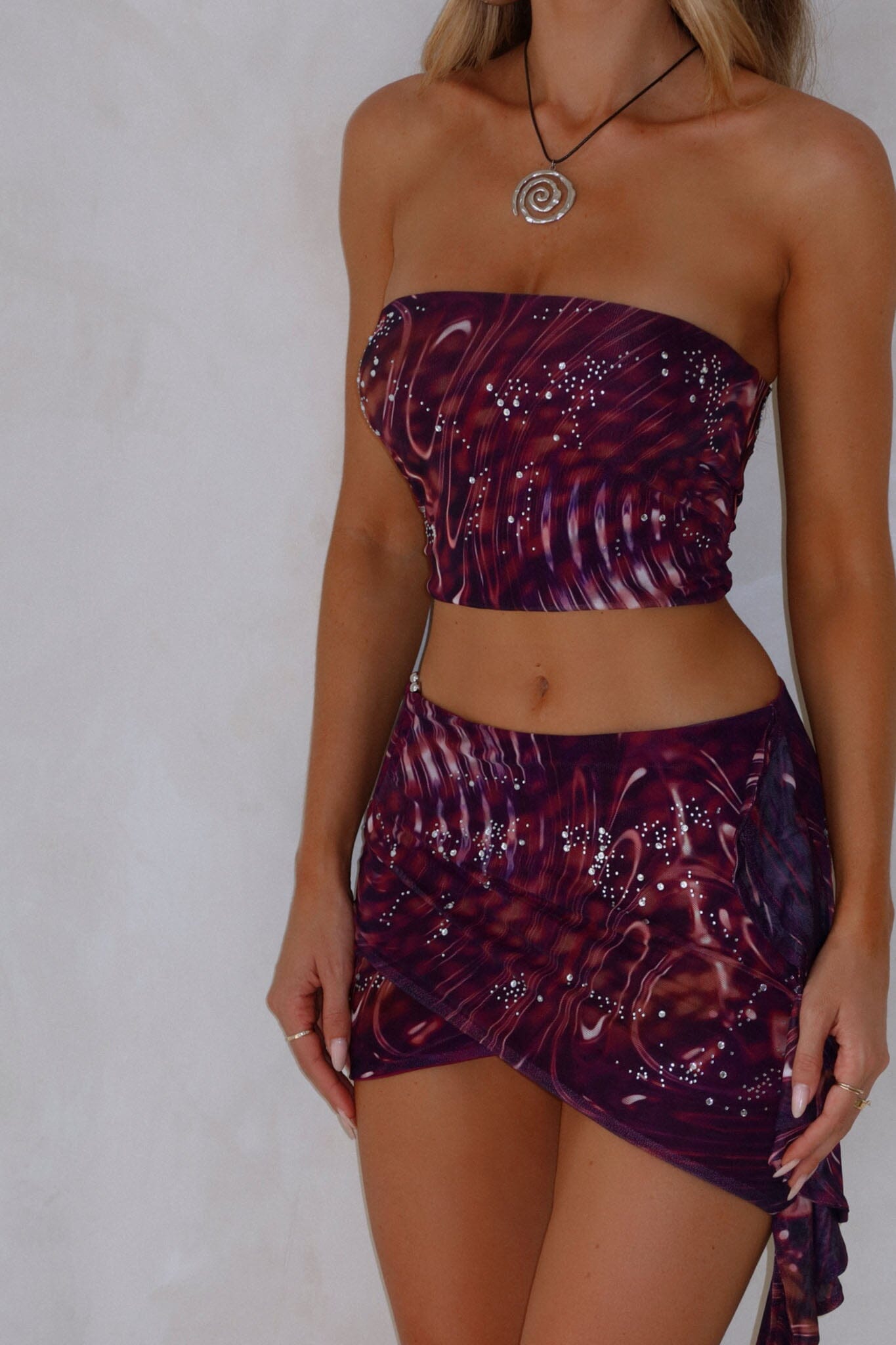 KAMALA MINI SKIRT COSMIC CHROME