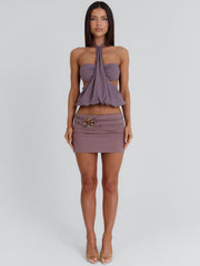 ELEANNOR MINI SKIRT TAUPE