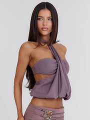 ELEANNOR CROP TOP DUSTY PURPLE