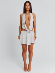 ESTHAE MINI DRESS GREY STRIPE