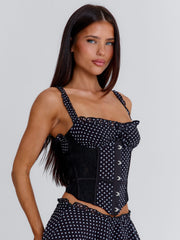 FABLE TOP BLACK POLKA DOT