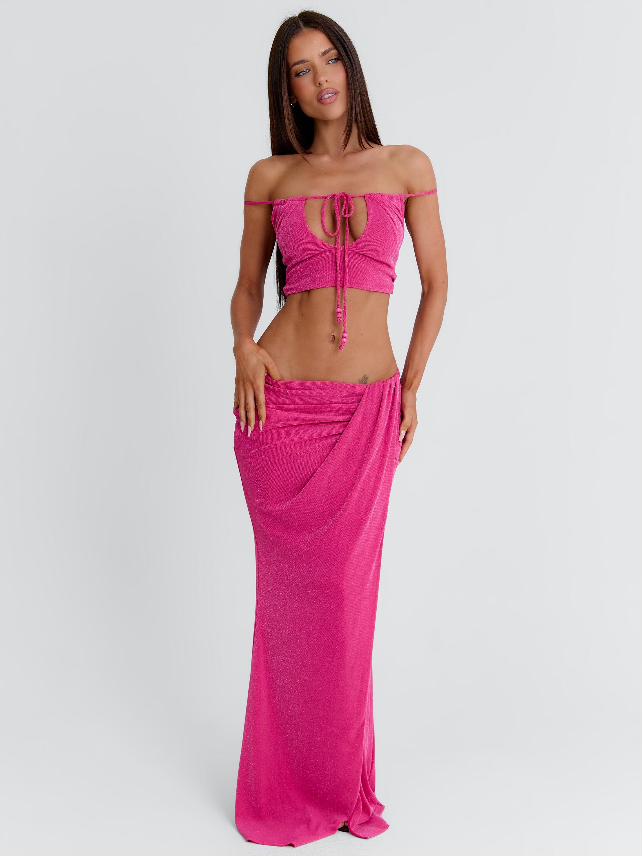HALLEE MAXI SKIRT PINK