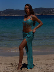HARRPER MAXI SKIRT TURQUOISE