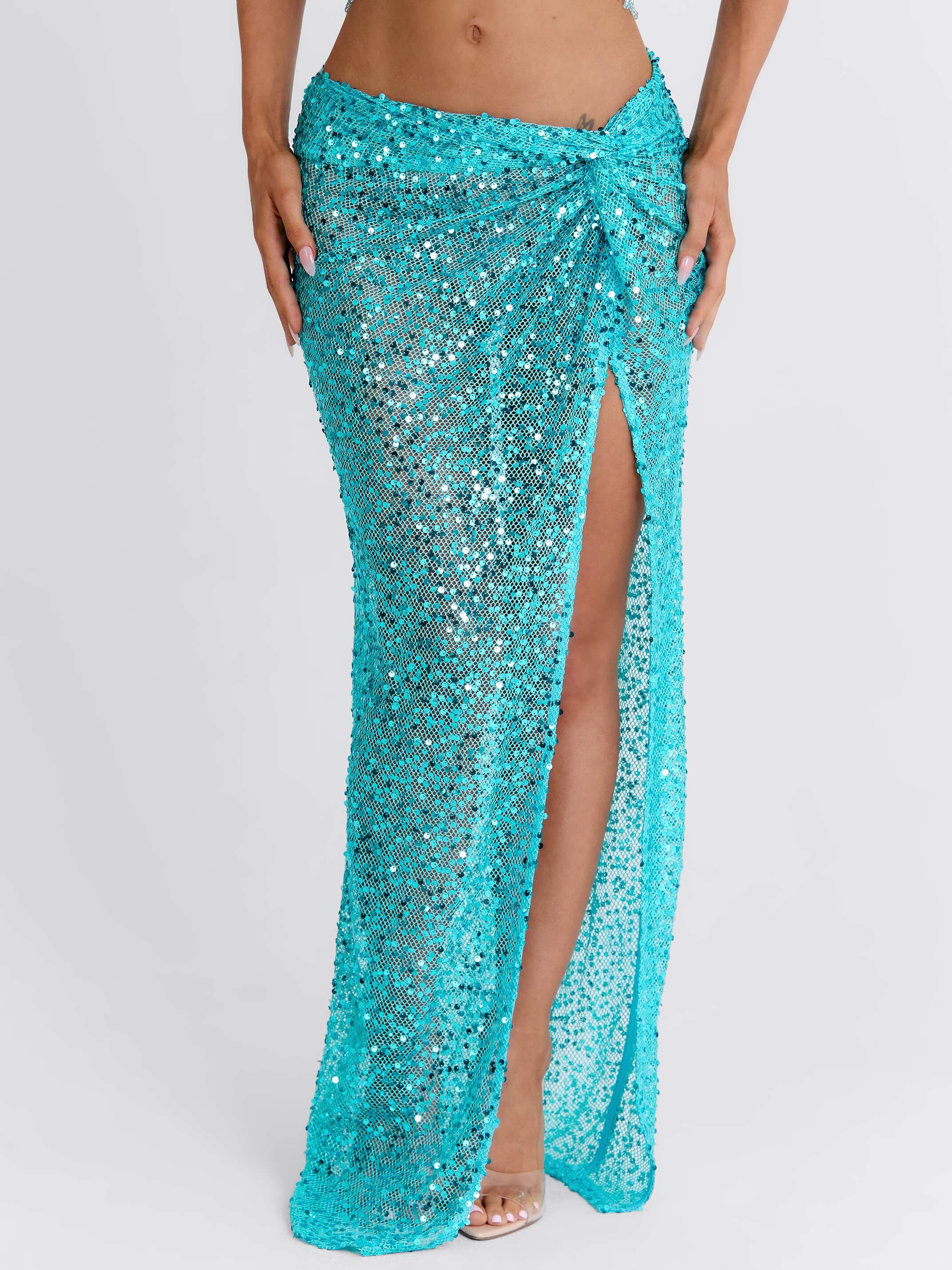 HARRPER MAXI SKIRT TURQUOISE