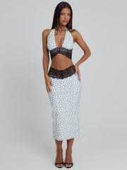 JAZARA MIDI SKIRT BLACK POLKA DOT