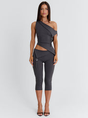 JULIETT CROP TOP DARK GREY