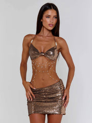 KELLA MINI DRESS BRONZE