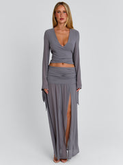 LIVVIE MAXI SKIRT GREY