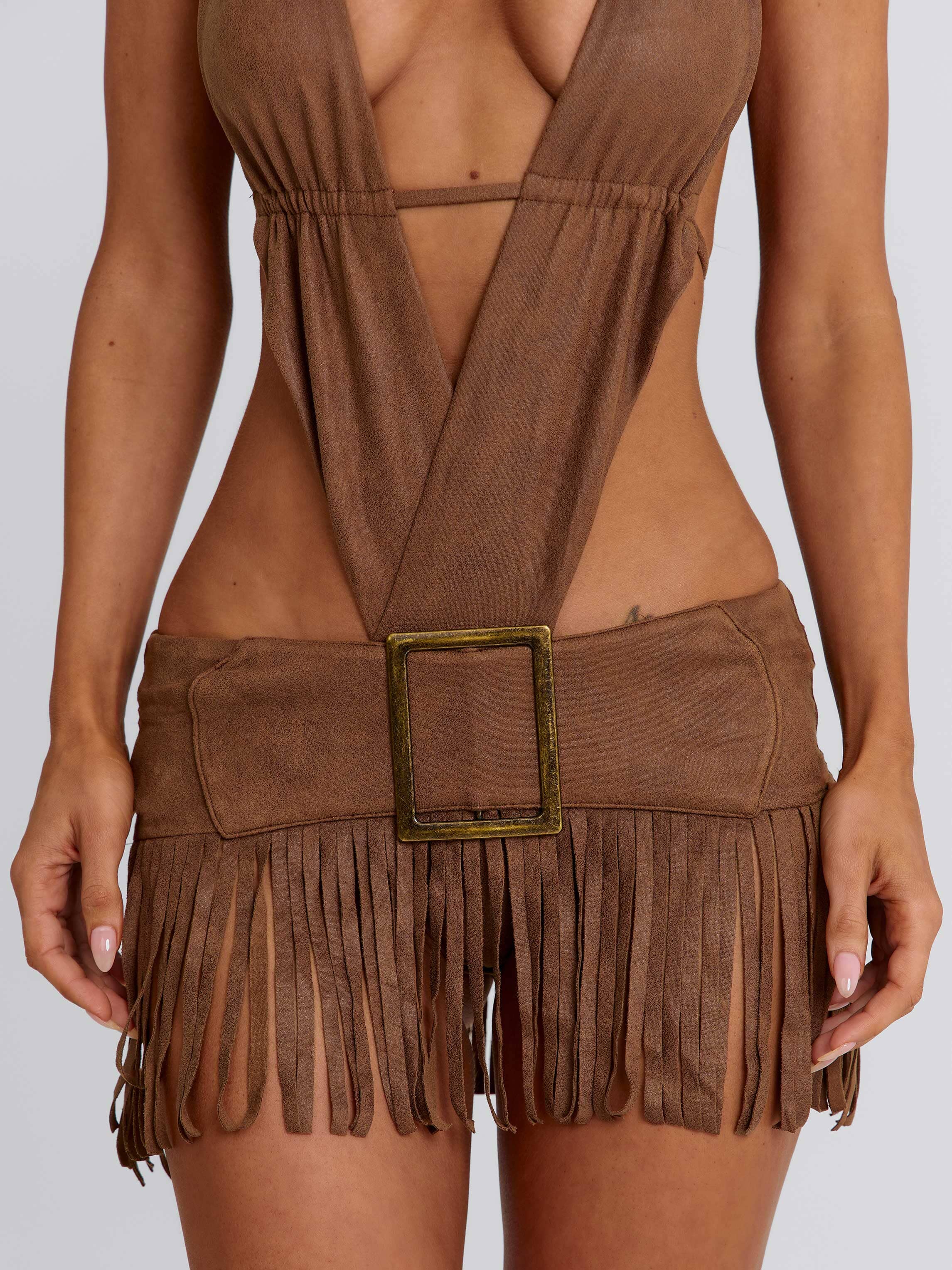 LOURE MINI DRESS BROWN