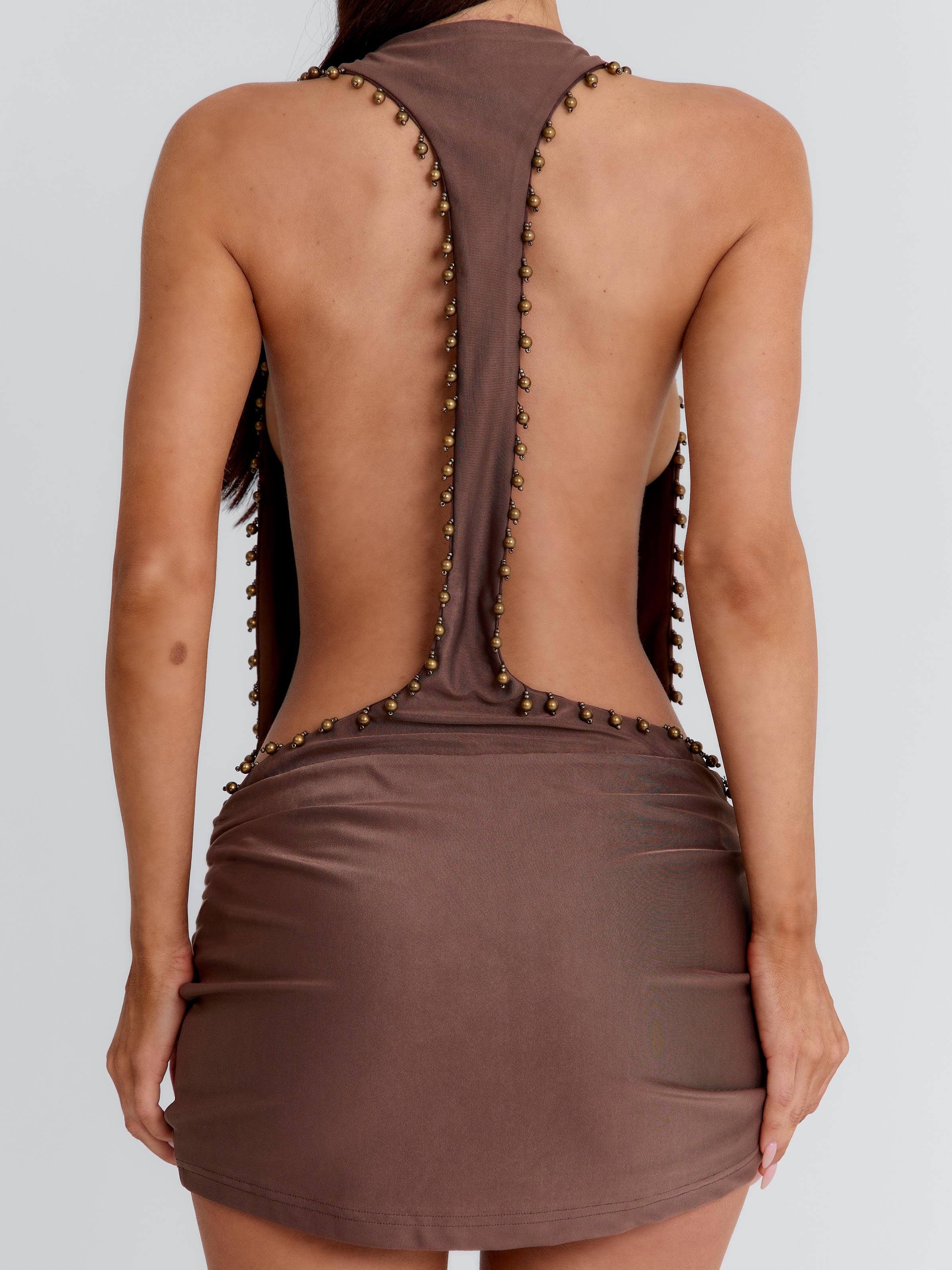 MAGI MINI DRESS BROWN