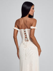 MARCELINE MAXI DRESS BEIGE