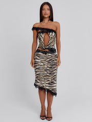 MELANIE MIDI DRESS ZEBRA